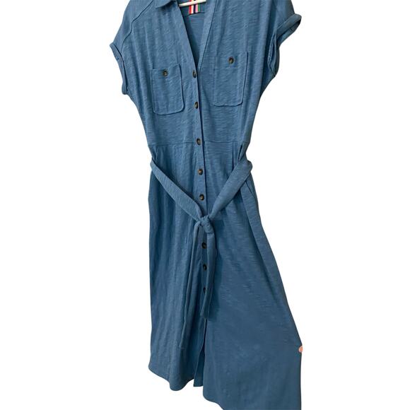 Boden Thomasina Jersey Midi Shirt Dress 6R 100% Cotton Collared Preppy Cottage - Picture 11 of 13